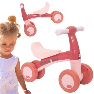 WOOPIE Rowerek Biegowy Różowy Jeździk Czterokołowy
