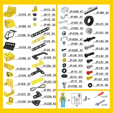 WOOPIE Zestaw Konstrukcyjny Pojazdy Budowlane STEAM 6w1 223 el.