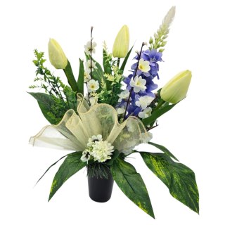 Bukiet wkład do wazonu kwiaty stroik na cmentarz grób wzór wiosenny