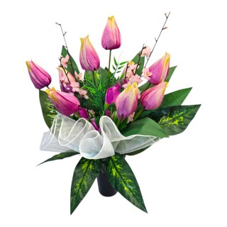 Wiosenny bukiet wkład do wazonu flakonu stroik na grób cmentarz tulipany