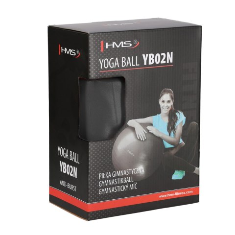 YB02 NEW 65CM BLACK ANTI-BURST PIŁKA GIMNASTYCZNA HMS