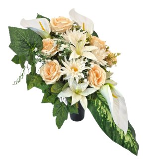 Bukiet flakon stroik na cmentarz kompozycja kwiatowa na grób