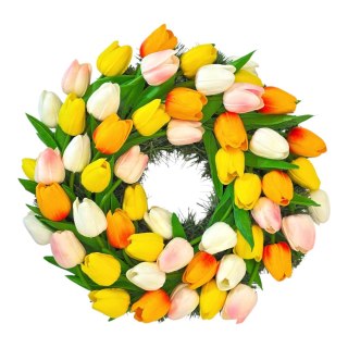 Premium wiosenny wianek na drzwi tulipany stroik dekoracja domu