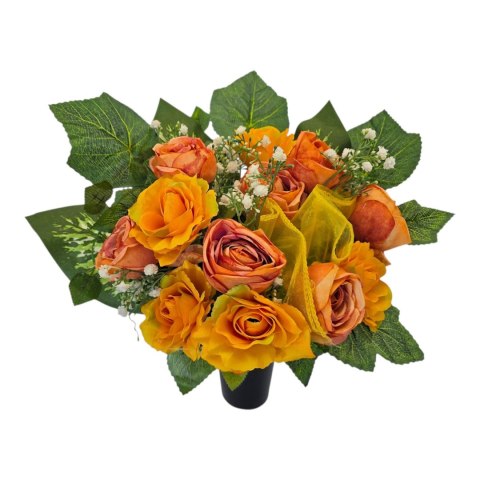 Bukiet flakon stroik na cmentarz kompozycja kwiatowa na grób