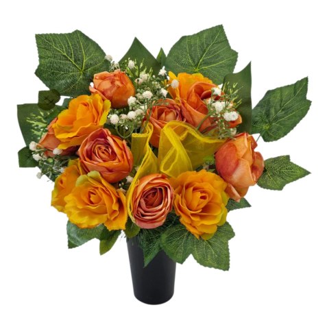 Bukiet flakon stroik na cmentarz kompozycja kwiatowa na grób