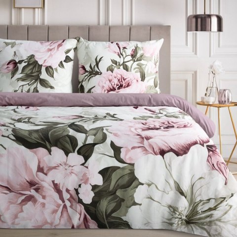 KOMPLET POŚCIELI BAWEŁNIANEJ PEONY 220 X 200 CM WRZOSOWY