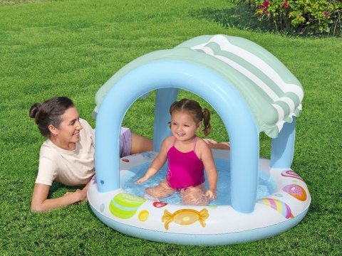 Bestway Basenik z daszkiem i dmuchanym dnem NIEBIESKO-BIAŁY 104cm 52638