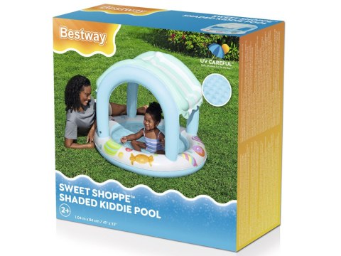 Bestway Basenik z daszkiem i dmuchanym dnem NIEBIESKO-BIAŁY 104cm 52638