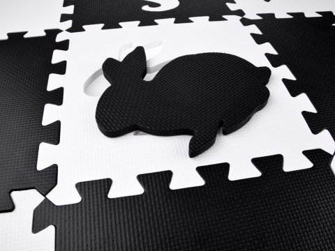 Mata piankowa - Puzzle kontrastowe dla niemowląt ZWIERZĘTA 120x120cm ZA4783