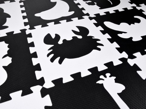 Mata piankowa - Puzzle kontrastowe dla niemowląt ZWIERZĘTA 120x120cm ZA4783