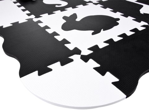 Mata piankowa - Puzzle kontrastowe dla niemowląt ZWIERZĘTA 120x120cm ZA4783