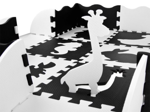 Mata piankowa - Puzzle kontrastowe dla niemowląt ZWIERZĘTA 120x120cm ZA4783