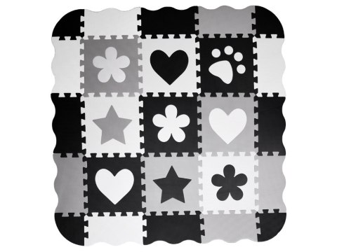 Puzzle piankowe - Kontrastowa mata dla niemowląt KSZTAŁTY 120x120cmZA4782