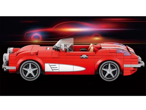 Klocki techniczne Retro auto CZERWONY KABRIOLET z lat 50. 311-ele ZA5790