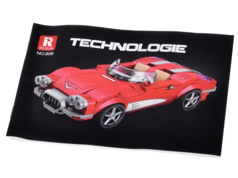 Klocki techniczne Retro auto CZERWONY KABRIOLET z lat 50. 311-ele ZA5790