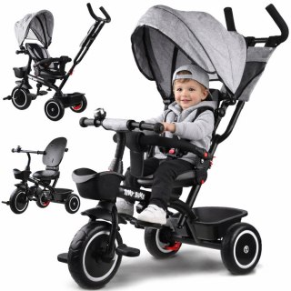 Rowerek dziecięcy trójkołowy Tiny Bike 3w1 z daszkiem OBRACANY SP0650