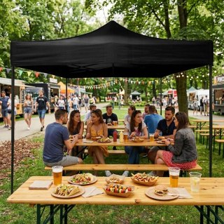 Pawilon ogrodowy eventowy automatyczny samorozkładalny namiot 3x3 m czarny MultiGarden