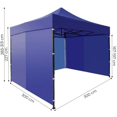 Pawilon ogrodowy eventowy automatyczny samorozkładalny namiot 3x3 m niebieski MultiGarden