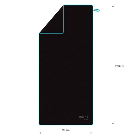 NAR13 CZARNY RĘCZNIK Z MIKROFIBRY 200x90 cm NILS AQUA