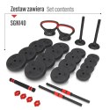 SGN140 PRO SET 6W1 ZESTAW CIĘŻARÓW 40KG HMS