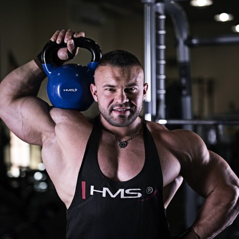 KNV28 BLUE KETTLEBELL ŻELIWNY POKRYTY WINYLEM HMS KNV28 BLUE KETTLEBELL ŻELIWNY POKRYTY WINYLEM HMS