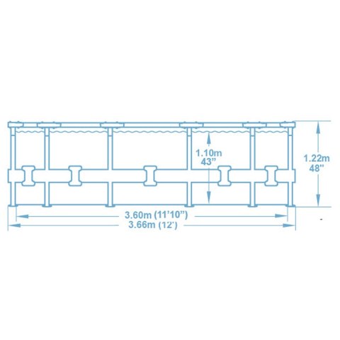 Basen ogrodowy stelażowy 366 x 122 cm zestaw 18w1 Bestway 56420