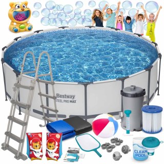 Basen ogrodowy stelażowy 457 x 122 cm 18w1 Bestway 56438 + maszyna do baniek GRATIS
