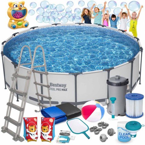 Basen ogrodowy stelażowy 457 x 122 cm 18w1 Bestway 56438 + maszyna do baniek GRATIS Basen ogrodowy stelażowy 457 x 122 cm 18w1 Bestway 56438 + maszyna do baniek GRATIS