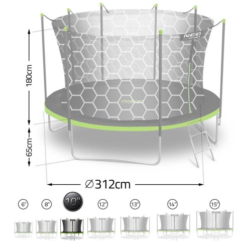 Trampolina ogrodowa 10ft/312cm z siatką wewnętrzną i drabinką Neo-Sport Trampolina ogrodowa 10ft/312cm z siatką wewnętrzną i drabinką Neo-Sport