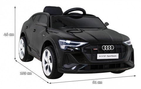 Audi E-Tron Sportback dla dzieci Czarny + Pilot + Napęd 4x4 + Wolny Start + Radio MP3 + LED Audi E-Tron Sportback dla dzieci Czarny + Pilot + Napęd 4x4 + Wolny Start + Radio MP3 + LED
