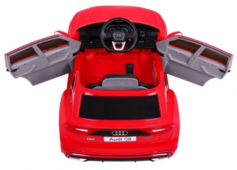 Audi Q8 Lift na akumulator dla dzieci Czerwony SUV + Pilot Audi Q8 Lift na akumulator dla dzieci Czerwony SUV + Pilot