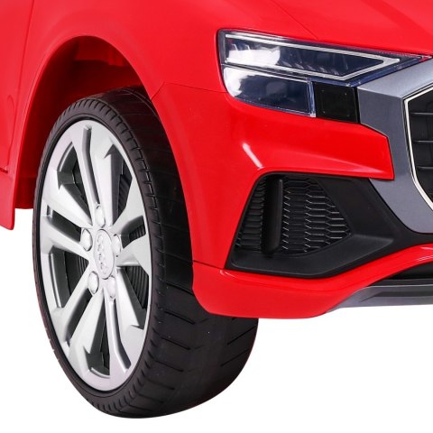 Audi Q8 Lift na akumulator dla dzieci Czerwony SUV + Pilot Audi Q8 Lift na akumulator dla dzieci Czerwony SUV + Pilot