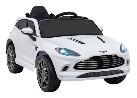 Aston Martin DBX na akumulator dla dzieci Biały + Pilot + EVA + Pasy + Wolny Start + Audio LED Aston Martin DBX na akumulator dla dzieci Biały + Pilot + EVA + Pasy + Wolny Start + Audio LED