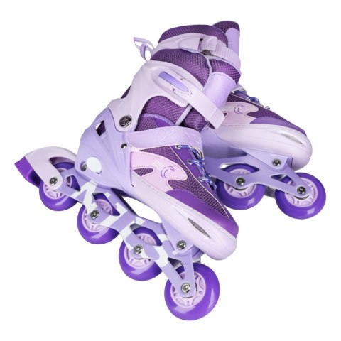 NA0189 ZESTAW LED ŁYŻWOROLKI OCHRANIACZE MOONBEAM FIOLETOWE ROZM. L(39-42) NILS EXTREME NA0189 ZESTAW LED ŁYŻWOROLKI OCHRANIACZE MOONBEAM FIOLETOWE ROZM. L(39-42) NILS EXTREME