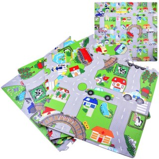 Piankowe puzzle ULICA Miękka mata dla dzieci do zabawy 120x120cm ZA2510