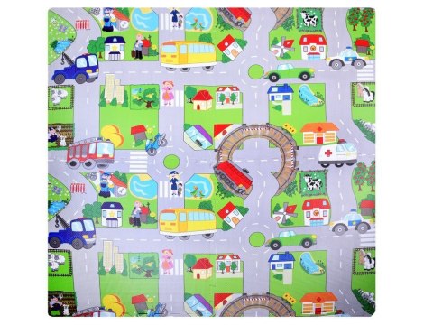 Piankowe puzzle ULICA Miękka mata dla dzieci do zabawy 120x120cm ZA2510