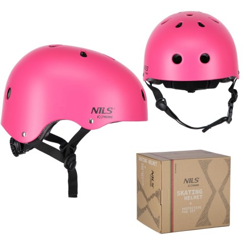 MR290+H230 KASK Z OCHRANIACZAMI ZESTAW RÓŻOWY ROZM. S NILS EXTREME MR290+H230 KASK Z OCHRANIACZAMI ZESTAW RÓŻOWY ROZM. S NILS EXTREME