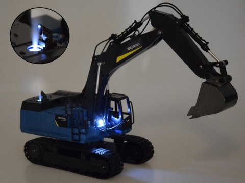 Solidna Koparka na gąsienicach efekt Dym Dźwięk Światło LED + Pilot RC0698 Solidna Koparka na gąsienicach efekt Dym Dźwięk Światło LED + Pilot RC0698