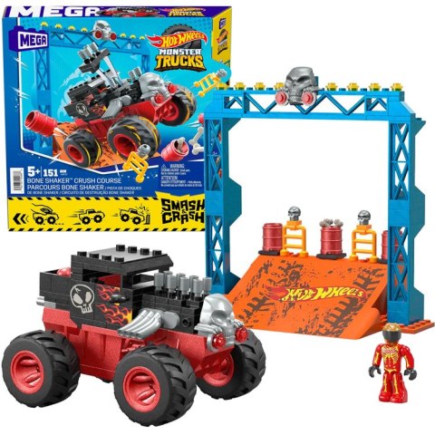 Hot Wheels Monster truck kaskaderskie klocki 151ele auto + rampa ZA5996
