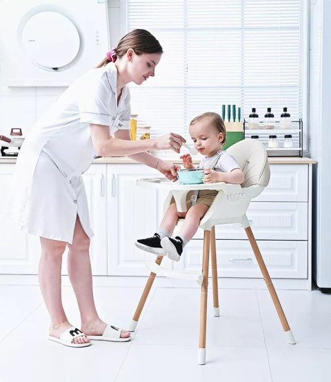 Krzesełko fotelik do karmienia 2w1 beżowe ECOTOYS Krzesełko fotelik do karmienia 2w1 beżowe ECOTOYS