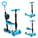 Hulajnoga trójkołowa balansowa led 3w1 świecące kółka - Niebieska ECOTOYS