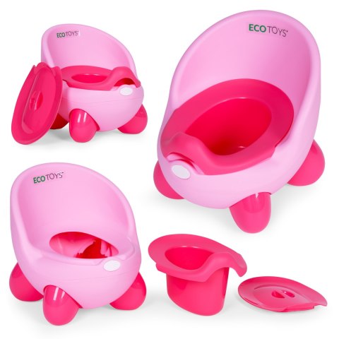 Nocnik toaleta sedes dla dzieci wyjmowany wkład antypoślizgowe nóżki różowy ECOTOYS Nocnik toaleta sedes dla dzieci wyjmowany wkład antypoślizgowe nóżki różowy ECOTOYS