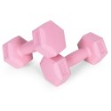 Hantle sześciokątne zestaw 2x1 kg ciężarki do ćwiczeń obciążniki fitness różowe ModernHome