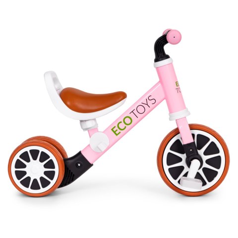 Rowerek trójkołowy biegowy z pedałami 2w1 różowy ECOTOYS Rowerek trójkołowy biegowy z pedałami 2w1 różowy ECOTOYS